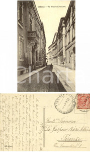 Cartolina originale da collezione 1918 CASALE MONFERRATO AL Via Vittorio Emanuele Cartolina R. D ESTE Autografo 1