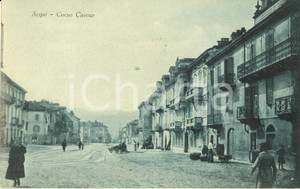 Cartolina originale da collezione 1910 ca ACQUI TERME AL Corso CAVOUR con carretto e passanti Cartolina FP NV 1