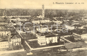 Cartolina originale da collezione 1915 ca SAN MAURIZIO CANAVESE TO Veduta panoramica del paese Cartolina FP VG 1