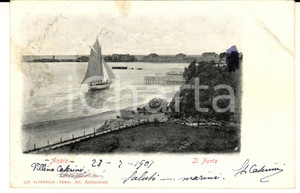 Cartolina originale da collezione 1901 ANZIO RM Il porto Cartolina postale famiglia CATERINI FP VG 1