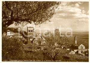 Cartolina originale da collezione 1950 ca ASSISI (PG) Panorama da ROCCA con SANTA CHIARA e SAN RUFINO *Cartolina 1