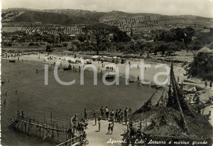 Cartolina originale da collezione 1953 AGROPOLI SA Lido AZZURRO e MARINA GRANDE con bagnanti Cartolina FG VG 1