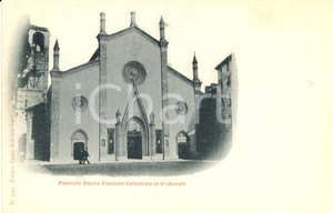 Cartolina originale da collezione 1900 ca PINEROLO TO Nuova facciata Cattedrale di SAN DONATO Cartolina FP NV 1