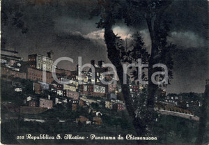 Cartolina originale da collezione 1963 REPUBBLICA SAN MARINO Panorama notturno da CHIESANUOVA *Cartolina FG VG 1