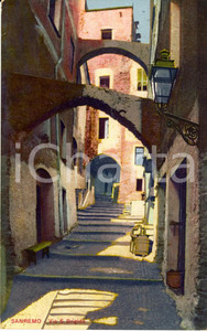 Cartolina originale da collezione 1930 SANREMO Veduta di Via SANTA BRIGIDA nella cittÃ  vecchia Cartolina FP VG 1