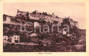 Cartolina originale da collezione 1927 MASSA (MS) VEduta panoramica paese con castello *Cartolina postale FP VG 1