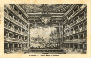 Cartolina originale da collezione 1933 PARMA Veduta interno del Teatro REGIO Cartolina postale FP VG 1