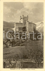 Cartolina originale da collezione 1940 ca SAINTPIERRE AO Veduta del castello in localitÃ  TÃ¢che Cartolina FP NV 1