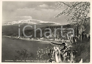Cartolina originale da collezione 1940 ca TAORMINA ME L ETNA dal giardino Villa Conte MARZOTTO Cartolina FG NV 1