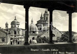 Cartolina originale da collezione 1956 BERGAMO Cappella COLLEONI e Chiesa SANTA MARIA MAGGIORE Cartolina FG VG 1