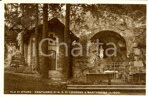 Cartolina originale da collezione 1930 ca ALA DI STURA TO Santuario MADONNA di LOURDES a MARTASSINA Cartolina 1