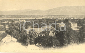 Cartolina originale da collezione 1905 ca GENEVE (CH) La ville et le Mont BLANC *Cartolina postale FP NV 1