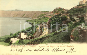 Cartolina originale da collezione 1901 ALBANO LAZIALE ROMA Veduta del lago e di Castel GANDOLFO Cartolina FP VG 1