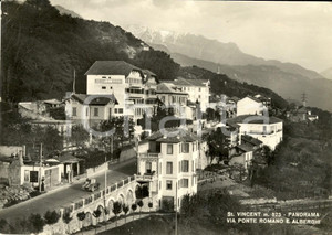Cartolina originale da collezione 1951 SAINT-VINCENT (AO) Panorama Via PONTE ROMANO e alberghi *Cartolina FG VG 1