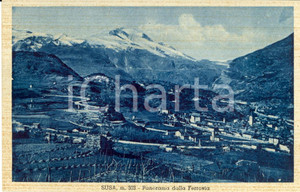 Cartolina originale da collezione 1940 circa SUSA TO Panorama paese e campagne dalla ferrovia Cartolina FP NV 1
