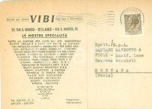 Cartolina originale da collezione 1958 MILANO Catene industriali VIBI Cartolina commerciale FG VG 1
