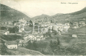 Cartolina originale da collezione 1916 SERINA BG panorama generale del paese Cartolina FP VG 1
