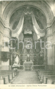 Cartolina originale da collezione 1942 LA CASSA (TO) Interno della Chiesa parrocchiale *Cartolina FP VG 1