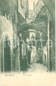 Cartolina originale da collezione 1910 ca SANREMO (IM) Passante in Via COSTA *Cartolina FP NV 1