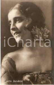 Cartolina originale da collezione 1925 ca CINEMA Attrice Maria JACOBINI con fiore tra i capelli *Cartolina FP NV 1