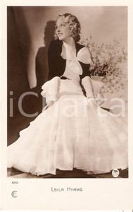 Cartolina originale da collezione 1935 ca CINEMA Actress Leila HYAMS Portrait with dress *Cartolina FP NV 1