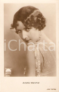 Cartolina originale da collezione 1925 ca CINEMA Actress Arlette MARCHAL Portrait with earrings *Cartolina FP NV 1