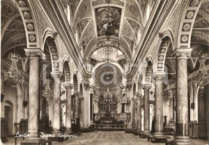 Cartolina originale da collezione 1958 LENTINI SR Interno del DUOMO Cartolina FG VG 1