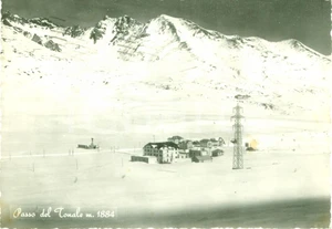 Cartolina originale da collezione 1957 PASSO DEL TONALE TN Alberghi e Nuovo Bazar Cartolina FG VG 1