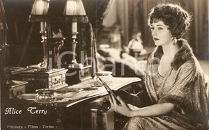 Cartolina originale da collezione 1925 ca CINEMA Alice TERRY Ritratto PITTALUGA FILMS  TORINO Cartolina FP NV 1