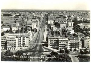 Cartolina originale da collezione 1955 ca FERRARA Panoramica di viale CAVOUR dal GRATTACIELO *Cartolina FG NV 1