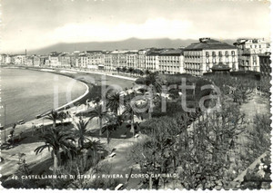 Cartolina originale da collezione 1954 CASTELLAMMARE DI STABIA (NA) Panoramica RIVIERA Corso GARIBALDI *FG VG 1