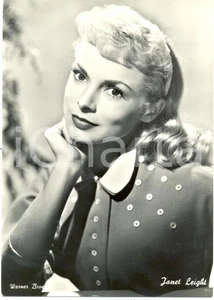 Cartolina originale da collezione 1955 ca CINEMA Janet LEIGH Ritratto fotografico Cartolina WARNER BROS FG NV 1