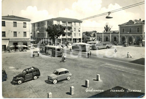 Cartolina originale da collezione 1960 ca GIULIANOVA (TE) Torpedoni automobili Piazzale STAZIONE *Cartolina FG NV 1