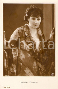 Cartolina originale da collezione 1930 ca CINEMA Actress Vivian GIBSON Portrait with pearl necklace *Cartolina FP 1