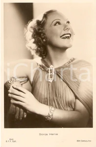 Cartolina originale da collezione 1937 CINEMA Actress Sonja HENIE Portrait Cartolina FP NV 1