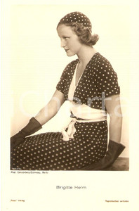 Cartolina originale da collezione 1930 ca CINEMA Brigitte HELM Portrait with polka dot dress Cartolina FP NV 1