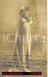 Cartolina originale da collezione 1908 Beautiful young actress Vintage postcard FP NV 1