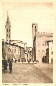 Cartolina originale da collezione 1930 ca FIRENZE Piazza SAN FIRENZE Scorcio *Cartolina postale ANIMATA FP NV 1