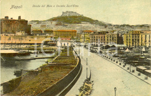 Cartolina originale da collezione 1910 ca NAPOLI Veduta del molo e di Castel SANT'ELMO * Cartolina FP NV 1
