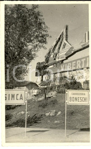 Fotografia d'epoca originale 1950 ca Esposizione FIAT SIMCA - Carrozzeria BONESCHI - VIBERTI *Foto cartolina 1