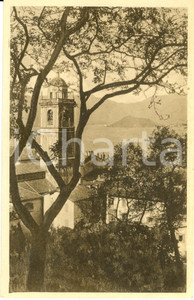 Cartolina originale da collezione 1930 ca BELLAGIO (CO) La chiesa e il lago da VILLA SERBELLONI * Cartolina FP NV 1