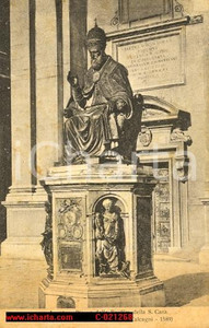 Cartolina originale da collezione 1920 ca LORETO (AN) Monumento SISTO V Antonio CALCAGNI *Cartolina FP VG 1