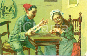 Cartolina originale da collezione 1921 Oreste GARACCIONI pittore - In licenza *Cartolina FP VG 1