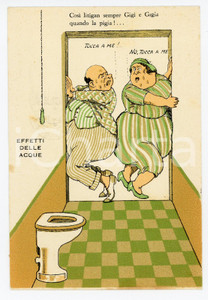 Cartolina originale da collezione 1960 ca MONTECATINI (PT) Litigan Gigi e Gigia quando la pigia *Satirica FP VG 1