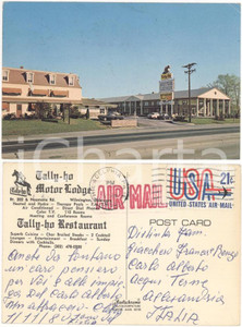 Cartolina originale da collezione 1980 PHILADELPHIA (USA) Ristorante motor lodge TALLY-HO 1