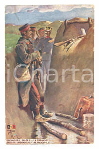 Cartolina originale da collezione 1915 GRENADIERS BELGES La trenchÃ©e FP LVG 1