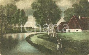 Cartolina originale da collezione 1925 ARTE Contadine in campagna olandese*Cartolina postale ILLUSTRATA FP VG 1