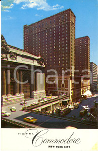 Cartolina originale da collezione 1950 ca NEW YORK (USA) Veduta esterna Hotel COMMODORE *Cartolina FP NV VINTAGE 1