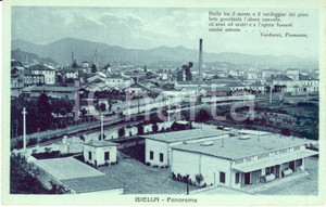 Cartolina originale da collezione 1935 ca BIELLA Panorama  Società ItaloAmericana pel Petrolio Cartolina 1