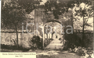 Cartolina originale da collezione 1909 GIAVENO (TO) Entrata convento San Francesco del Bosco *Cartolina FP VG 1